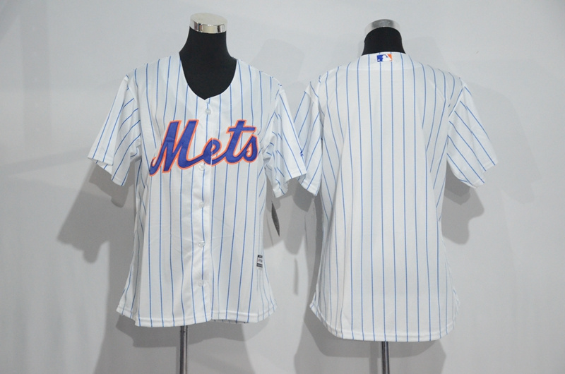 Womens 2017 MLB New York Mets Blank White Jerseys
